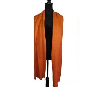 Lauren Ralph Lauren Orange Ombre 100% Merino Wool Scarf